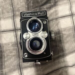 Yashica-Mat Twin Lens Reflex Camera - Black and Silver Accents